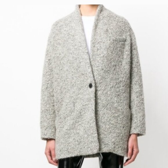 IRO Phanima Wool Boucle Oversized Coat in Grey Size XS 34 - Picture 1 of 11